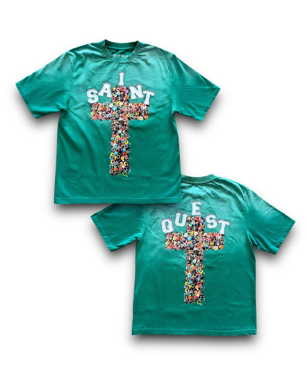 SAINT QUEST BOTTLE CAP T-SHIRT (GREEN WASH)