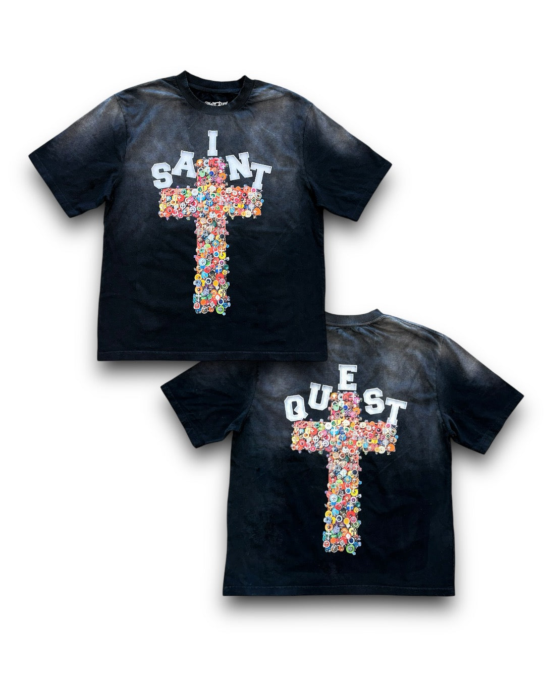 SAINT QUEST BOTTLE CAP T-SHIRT (BLACK WASH)