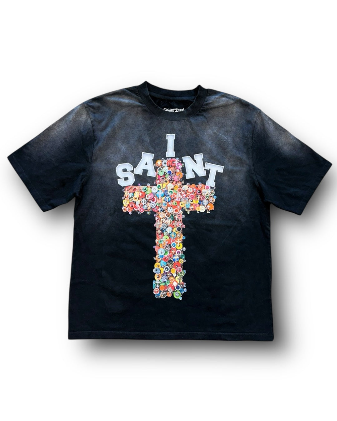 SAINT QUEST BOTTLE CAP T-SHIRT (BLACK WASH)